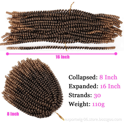 8inch Small Crochet Braids Passion Twist Hair Mixed Color Synthetic Braiding Hair For Spring Twist Hair Extension